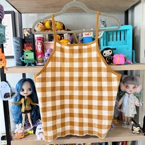 Madewell Mustard and White Checkered Tank Top